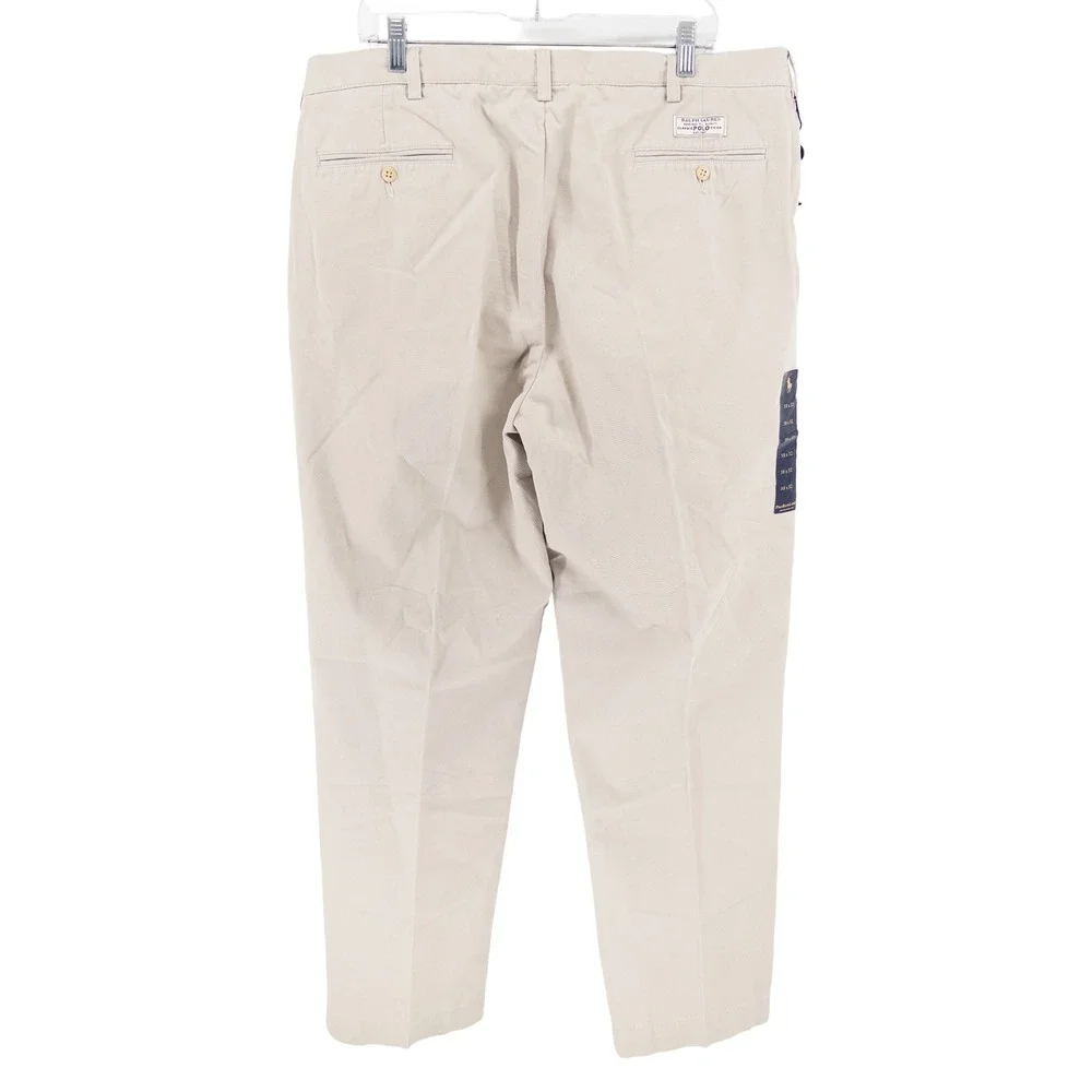 Vintage NWT Deadstock Polo Ralph Lauren Mens 38x32 Andrew Pant Tan Pleated Chino